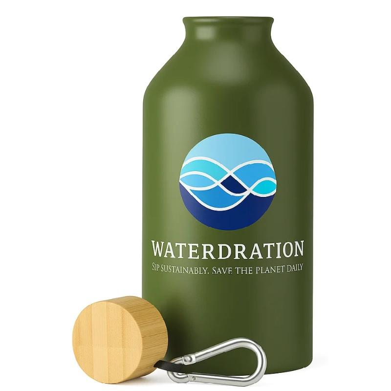 500ml Recycled AluBamboo Water Bottle