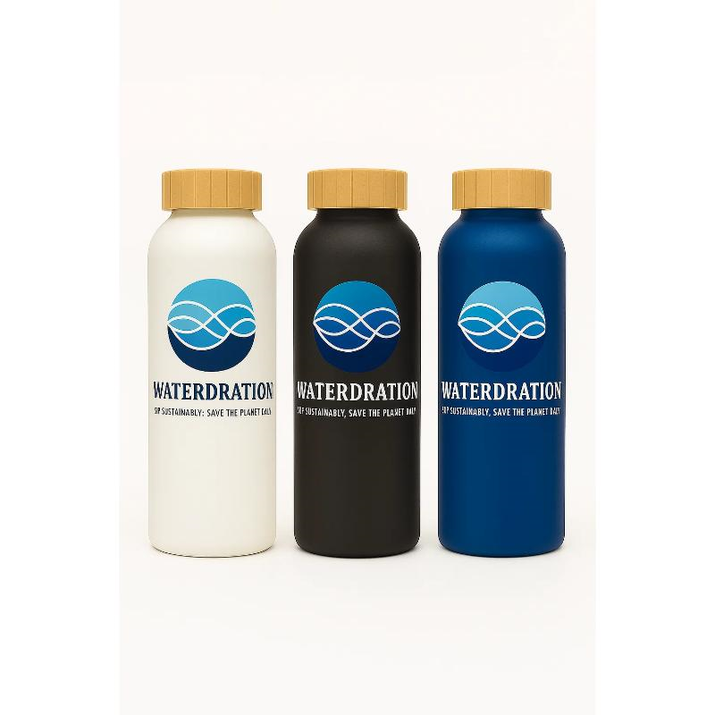 Water bottle glass & bamboo 500ml